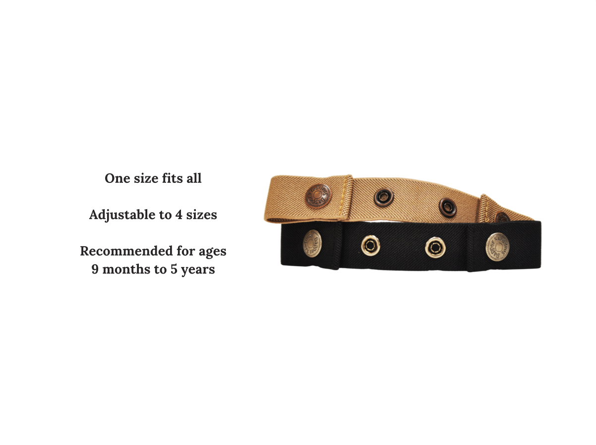 Dapper Snapper Baby & Toddler Adjustable Belt- Boy's 3 Pack: Navy, Beige and Black
