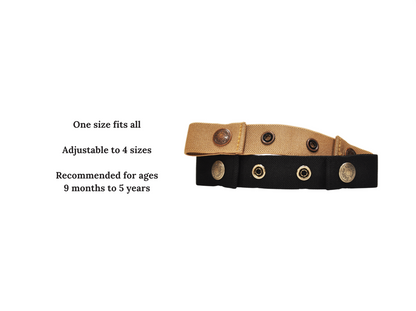 Dapper Snapper Baby & Toddler Adjustable Belt- Boy's 3 Pack: Navy, Beige and Black