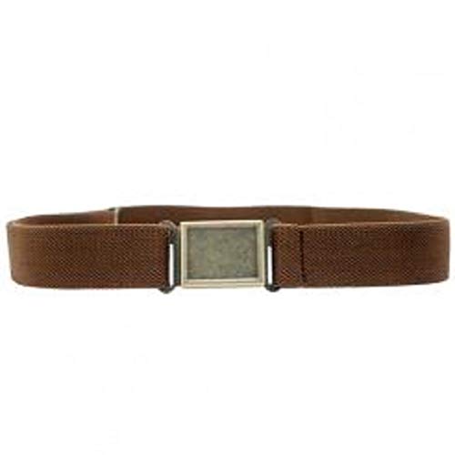 Dapper Snappers Made in USA Boys Big Kids Elastic Stretch Belt with Easy - Magnetic Buckle, Chocolate Brown