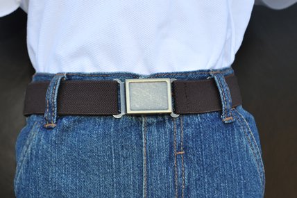 Dapper Snappers Made in USA Boys Big Kids Elastic Stretch Belt with Easy - Magnetic Buckle, Chocolate Brown
